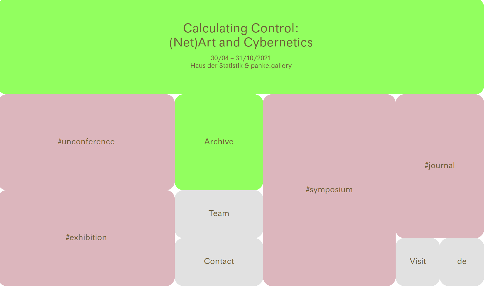 Calculating Control website - intro page