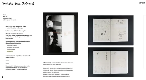 Patrizia Bach's website screenshot